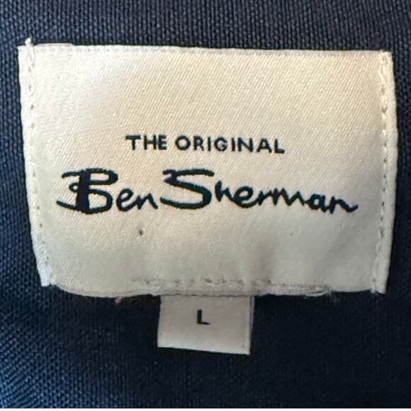 Ben Sherman Men's L Blue Plaid Long Sleeve Cotton Button Down Shirt - Picture 4 of 9